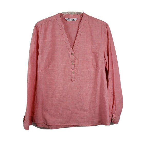 riders by lee womens shirt Sz Small pink long sleeve vneck cotton - Picture 1 of 11